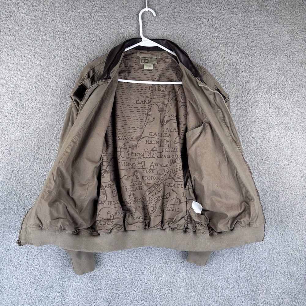 Museum Of the Bible Jacket Mens Medium Tan Cotton Bomber Full Zip - Picture 5 of 8
